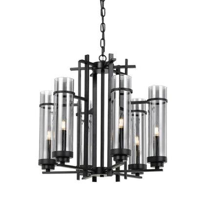Telbix Burgess 6LT Pendant - Black - Mases LightingTelbix