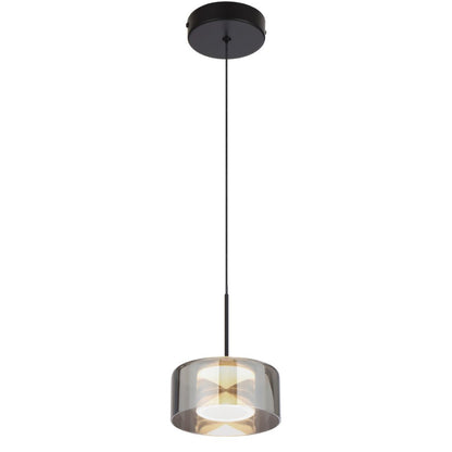 Telbix Cedro 1 Light Pendant Black/Smoke Glass - Mases LightingTelbix