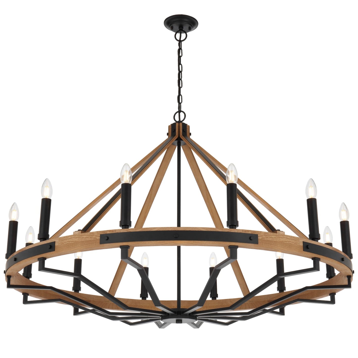 Telbix Darien 12 Light Pendant- Ash Wood - Mases LightingTelbix