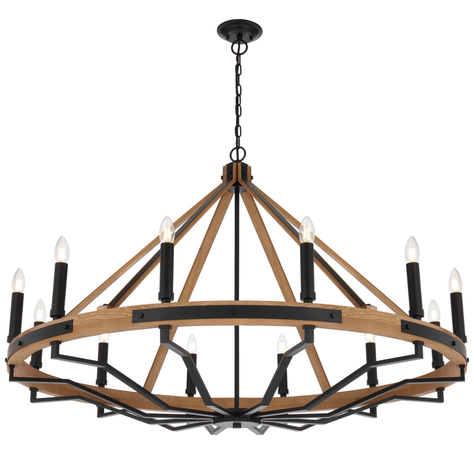 Telbix Darien 12 Light Pendant- Ash Wood - Mases LightingTelbix