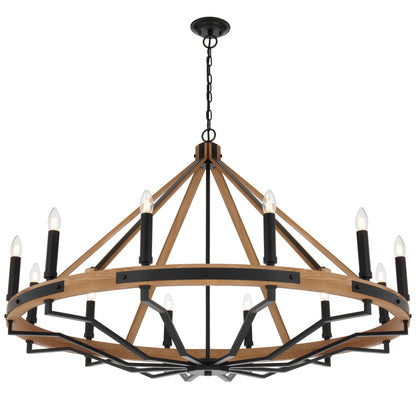 Telbix Darien 12 Light Pendant- Ash Wood - Mases LightingTelbix