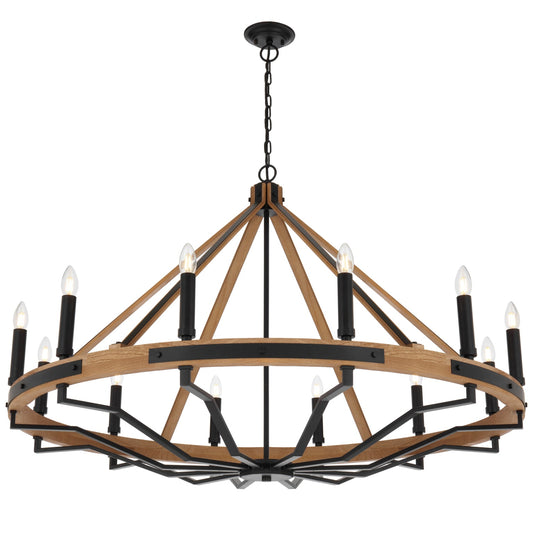 Telbix Darien 12 Light Pendant- Ash Wood - Mases LightingTelbix