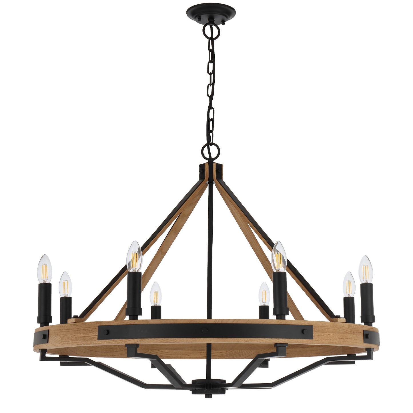 Telbix Darien 8 Light Pendant- Ash Wood - Mases LightingTelbix