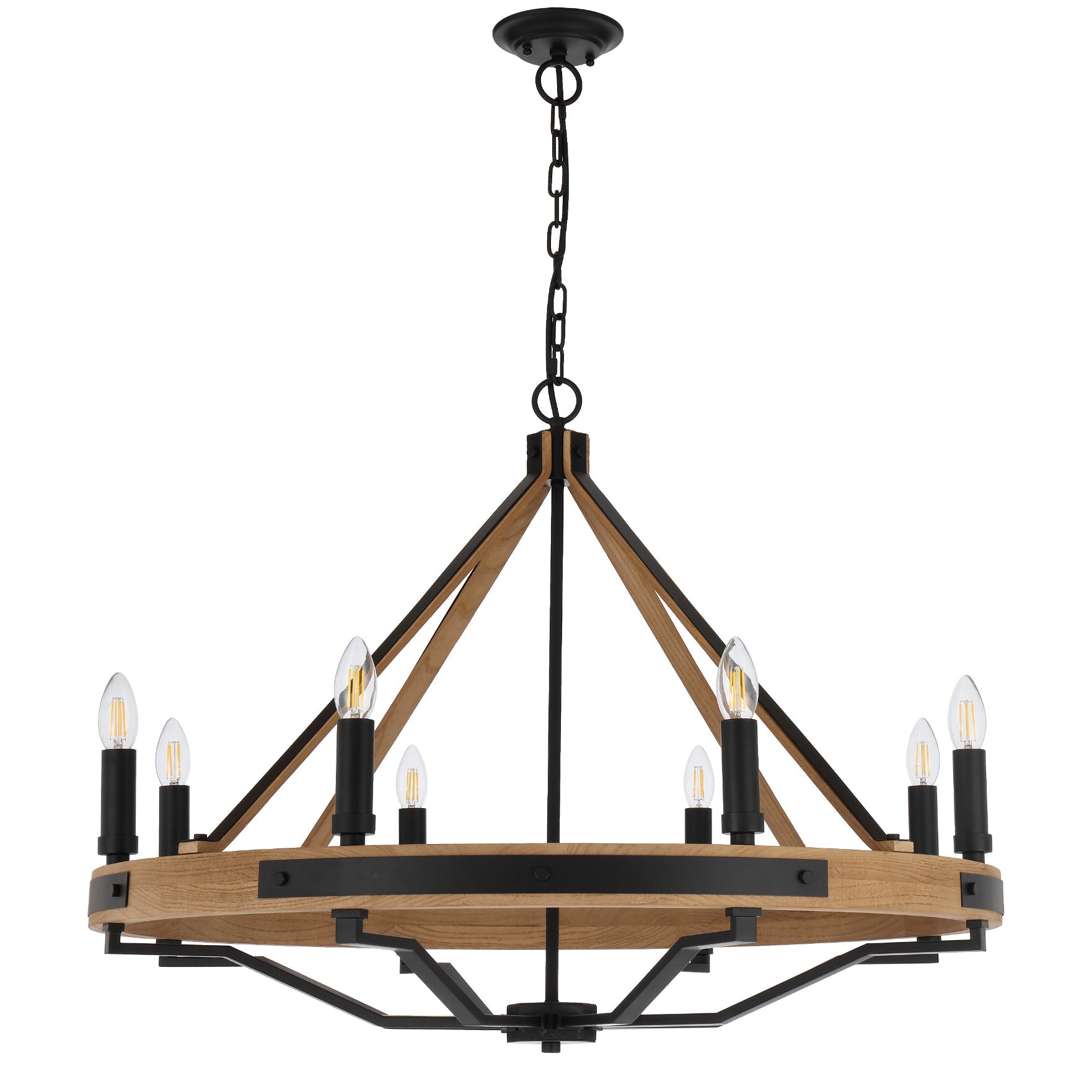 Telbix Darien 8 Light Pendant- Ash Wood - Mases LightingTelbix