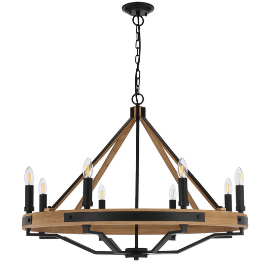 Telbix Darien 8 Light Pendant- Ash Wood - Mases LightingTelbix