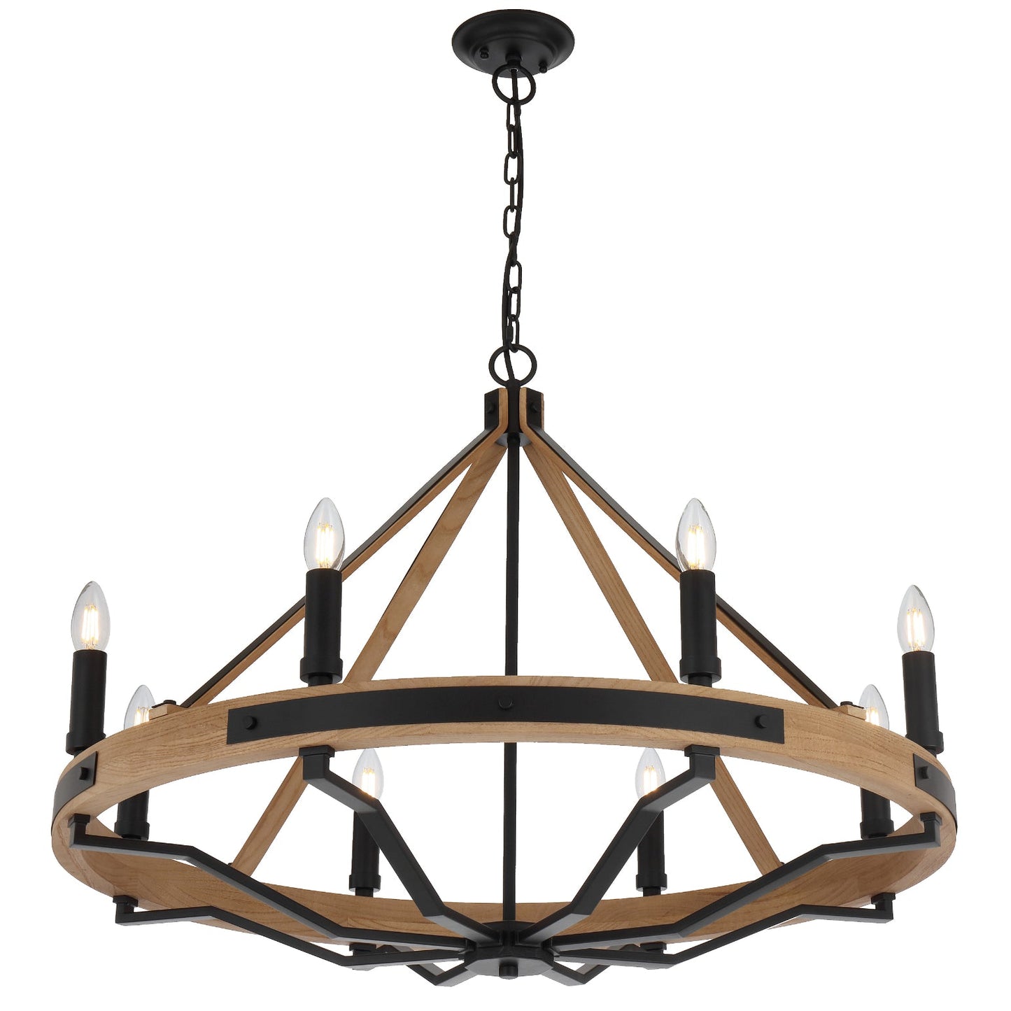 Telbix Darien 8 Light Pendant- Ash Wood - Mases LightingTelbix