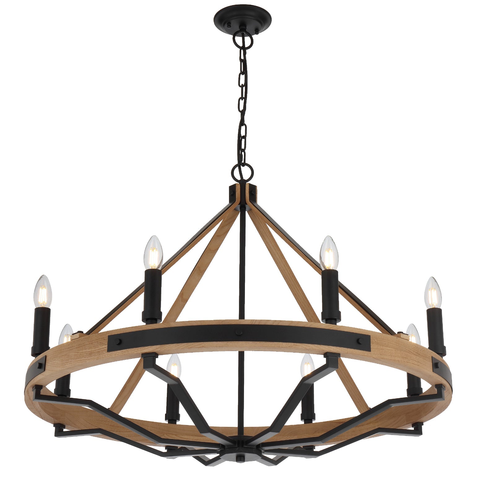 Telbix Darien 8 Light Pendant- Ash Wood - Mases LightingTelbix