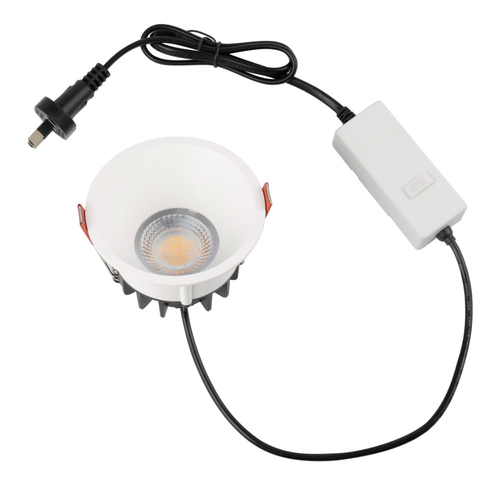 Telbix Econe 96 10W LED Dimmable Downlight White / Tri - Colour - ECONE 96WH - 3C - Mases LightingTelbix