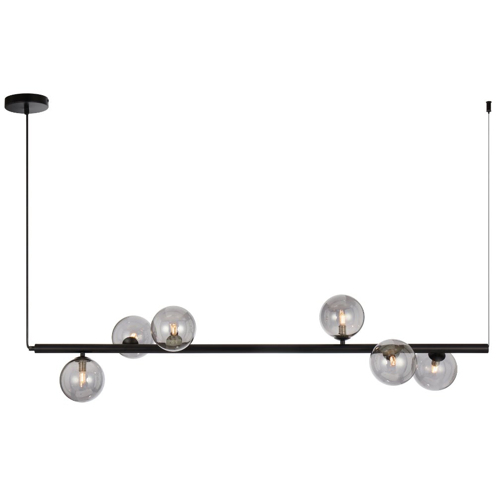 Telbix Elson 6 Light Pendant Black ELSON PE06-BK