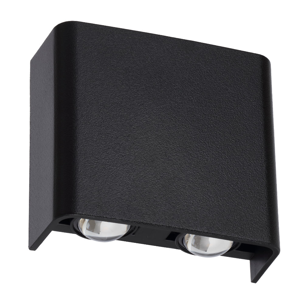 Telbix Eynor 4W LED Up & Down Wall Pillar Light Black / Tri-Colour - EYVOR EXWB4-BK