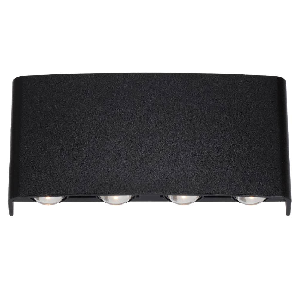 Telbix Eynor 8W LED Up & Down Wall Pillar Light Black / Tri-Colour - EYVOR EXWB8-BK