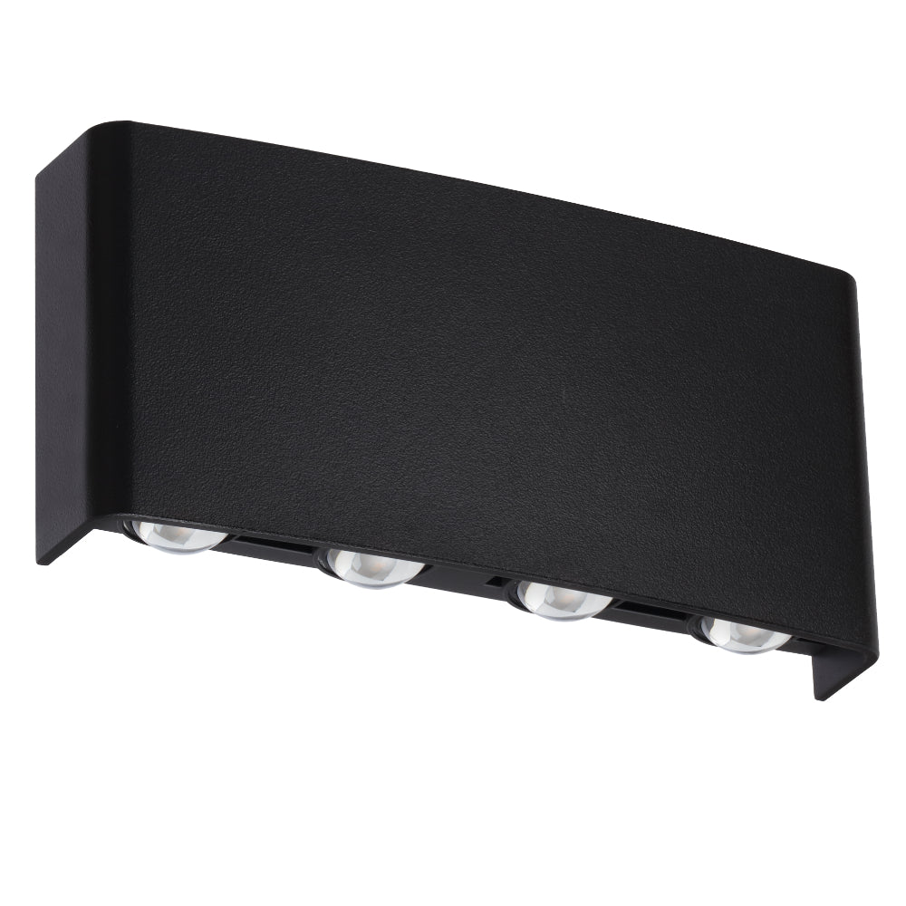 Telbix Eynor 8W LED Up & Down Wall Pillar Light Black / Tri-Colour - EYVOR EXWB8-BK