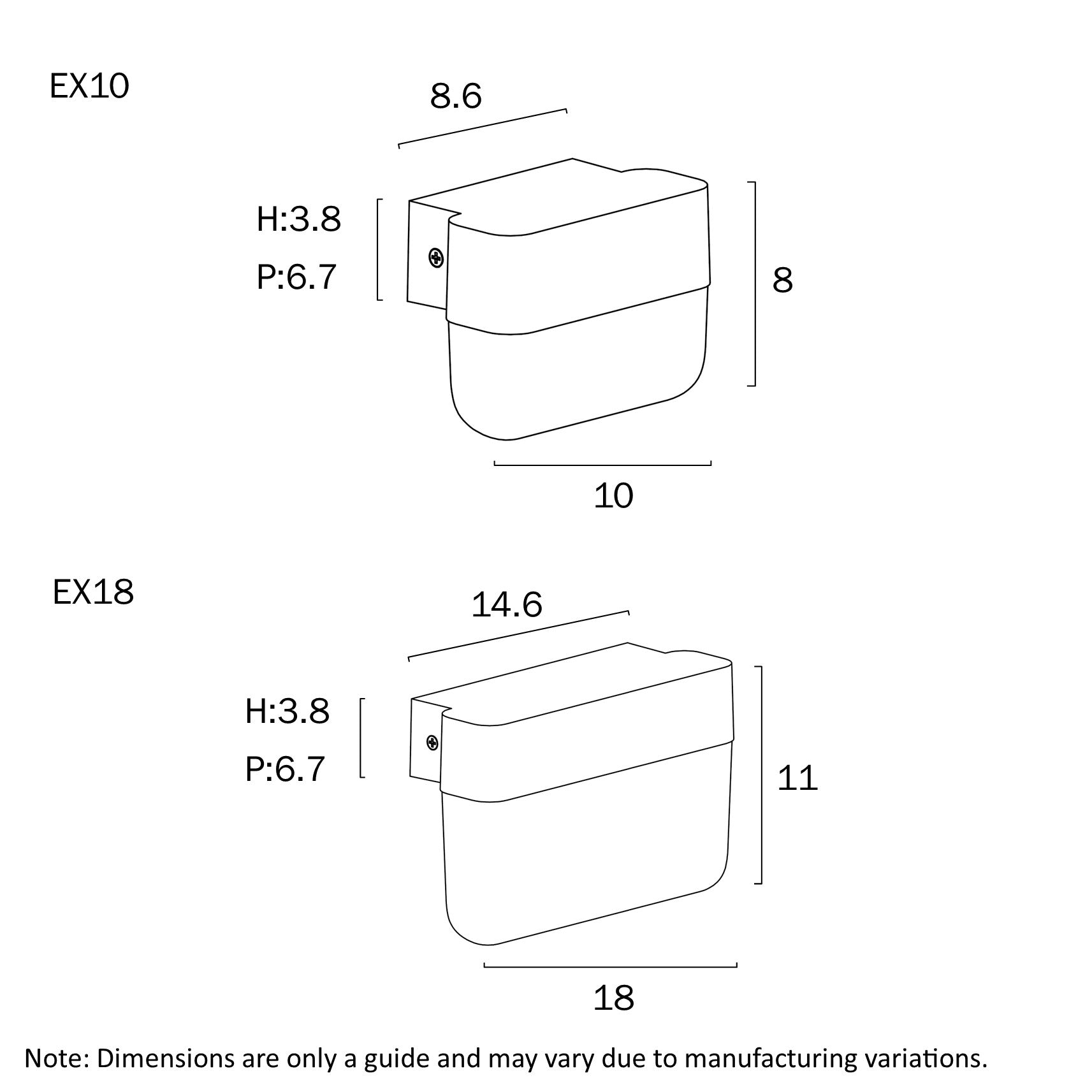 Telbix FADRO LED Exterior Wall Bracket (Available in Black & White, 10cm & 18cm)
