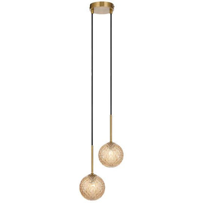 Telbix Gaston 2 Light Pendant Antique Gold - Mases LightingTelbix