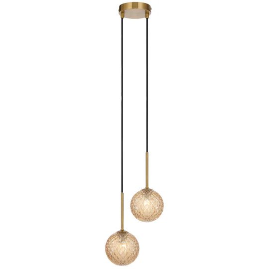 Telbix Gaston 2 Light Pendant Antique Gold