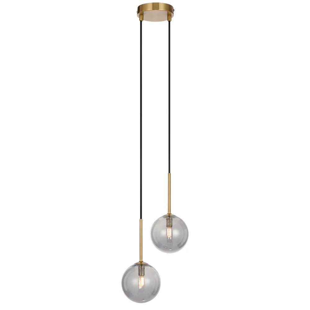 Telbix Gaston 2 Light Pendant Antique Gold