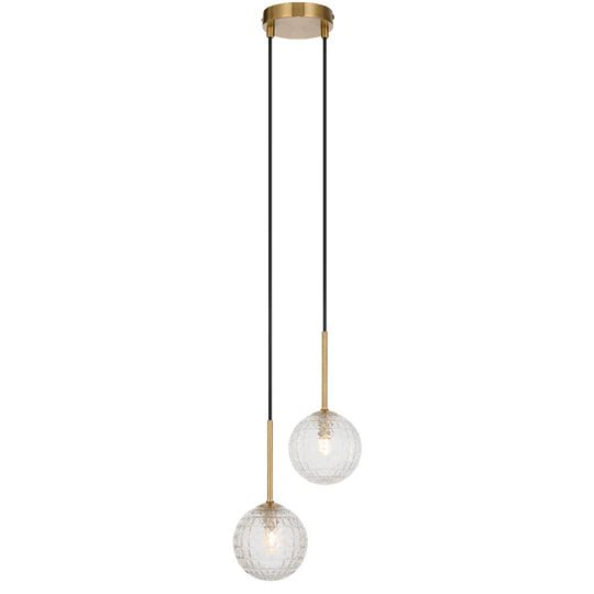 Telbix Gaston 2 Light Pendant Antique Gold - Mases LightingTelbix