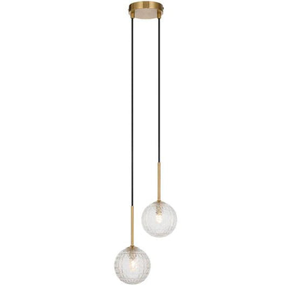 Telbix Gaston 2 Light Pendant Antique Gold - Mases LightingTelbix