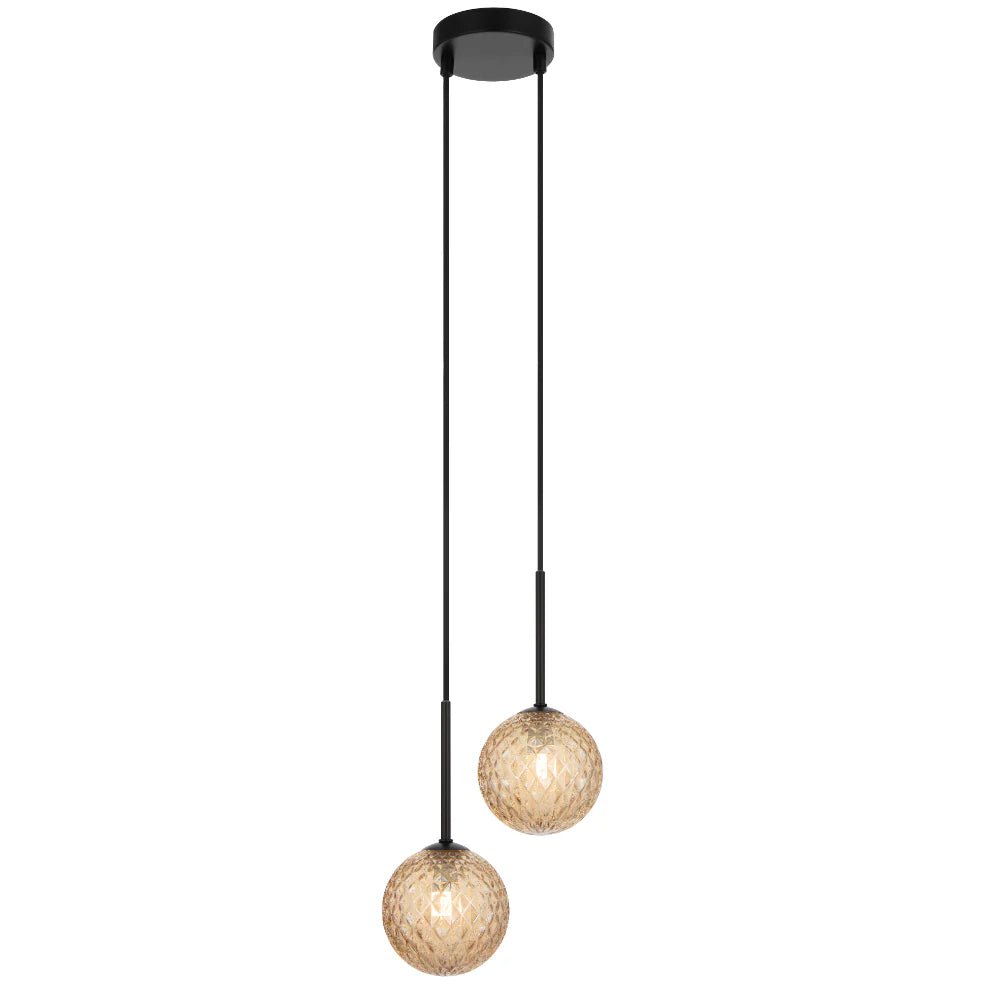 Telbix Gaston 2 Light Pendant Black