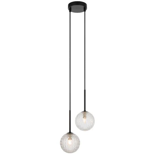 Telbix Gaston 2 Light Pendant Black