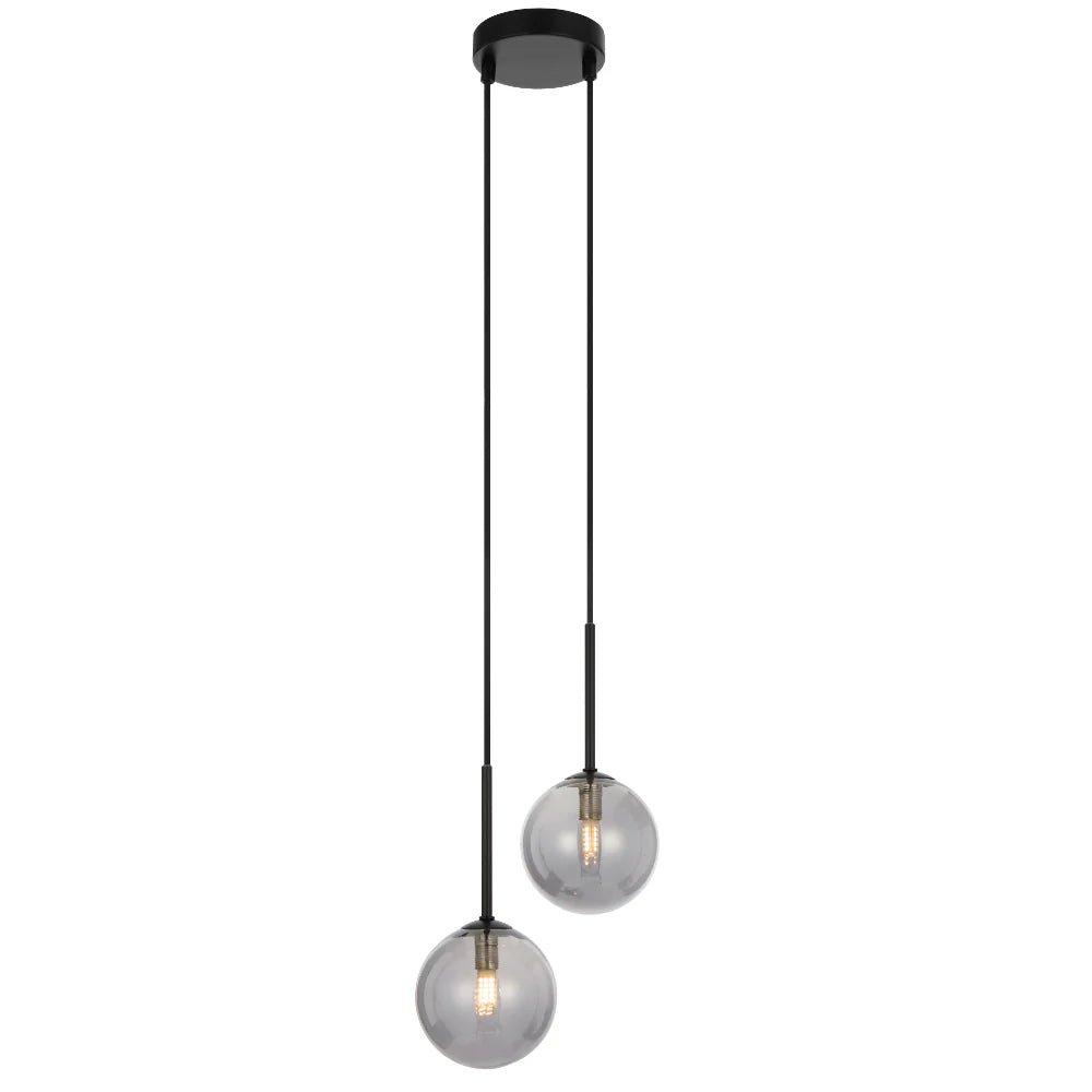 Telbix Gaston 2 Light Pendant Black