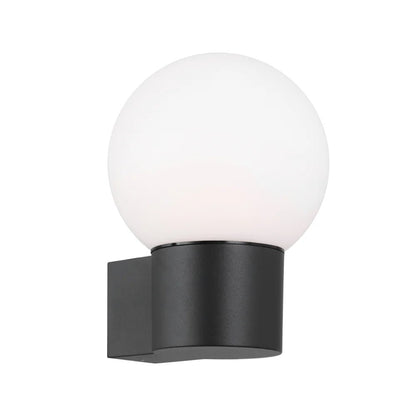 Telbix Gorem Exterior Wall Light Black / Opal Matt - Mases LightingTelbix