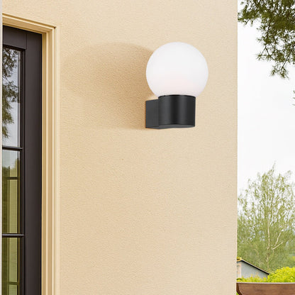 Telbix Gorem Exterior Wall Light Black / Opal Matt - Mases LightingTelbix