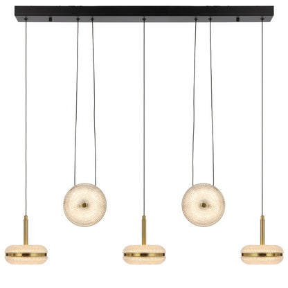 Telbix Govan 5 Light LED Pendant Antique Gold / Warm White - GOVAN PE5B - AG - Mases LightingTelbix