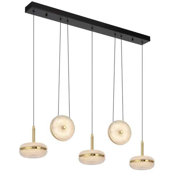 Telbix Govan 5 Light LED Pendant Antique Gold / Warm White - GOVAN PE5B - AG - Mases LightingTelbix