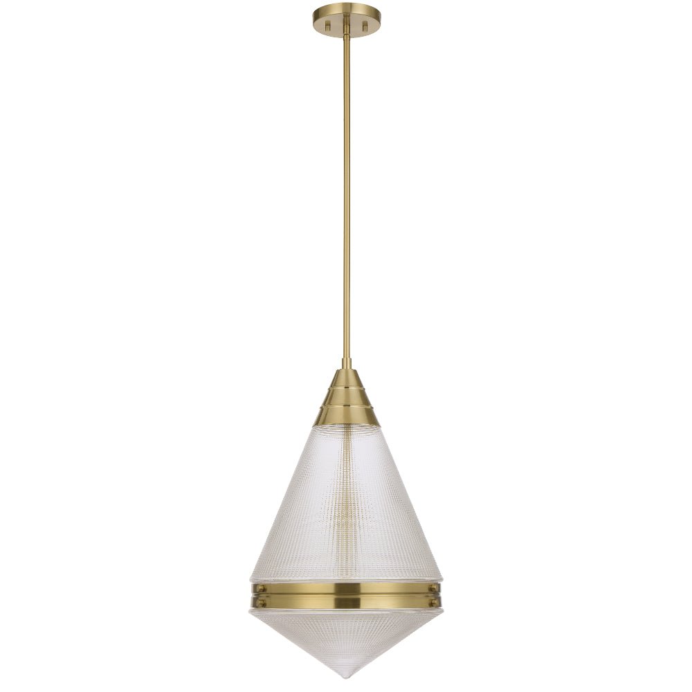 Telbix Harnon 1 Light Pendant in Nickel, Black and Antique Gold