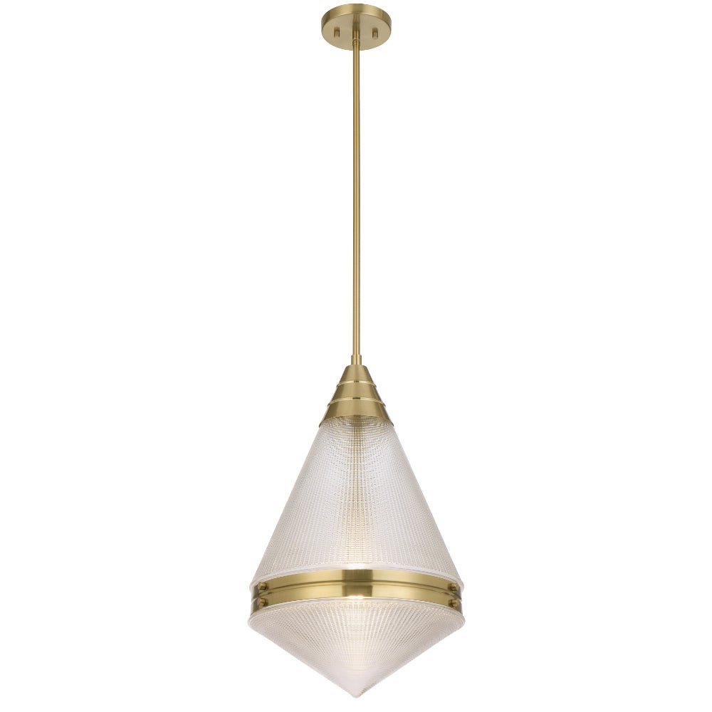 Telbix Harnon 1 Light Pendant in Nickel, Black and Antique Gold