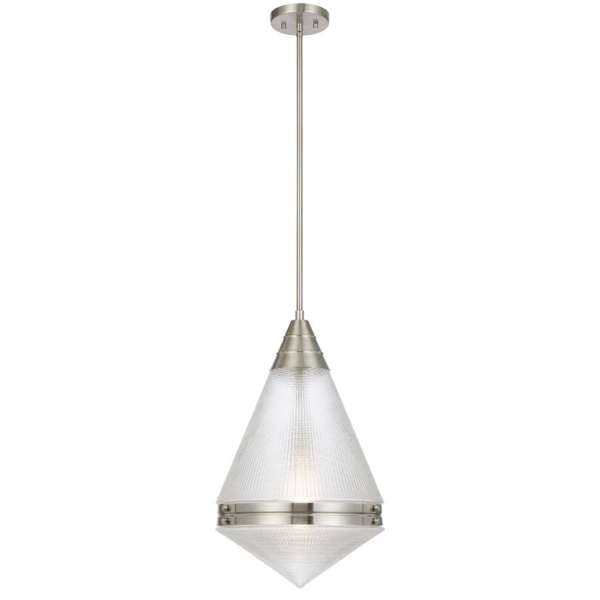 Telbix Harnon 1 Light Pendant in Nickel, Black and Antique Gold