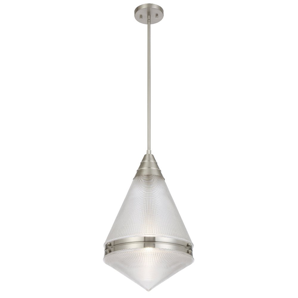 Telbix Harnon 1 Light Pendant in Nickel, Black and Antique Gold