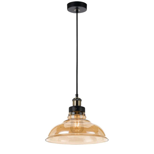 Telbix Hertel 30 Pendant - Black Amber - Mases LightingTelbix