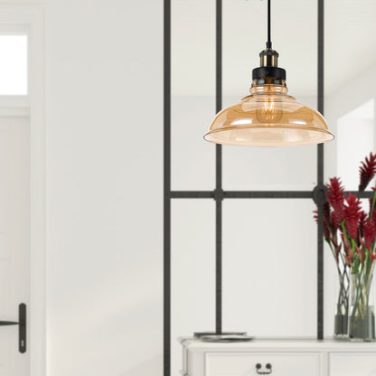 Telbix Hertel 30 Pendant - Black Amber - Mases LightingTelbix