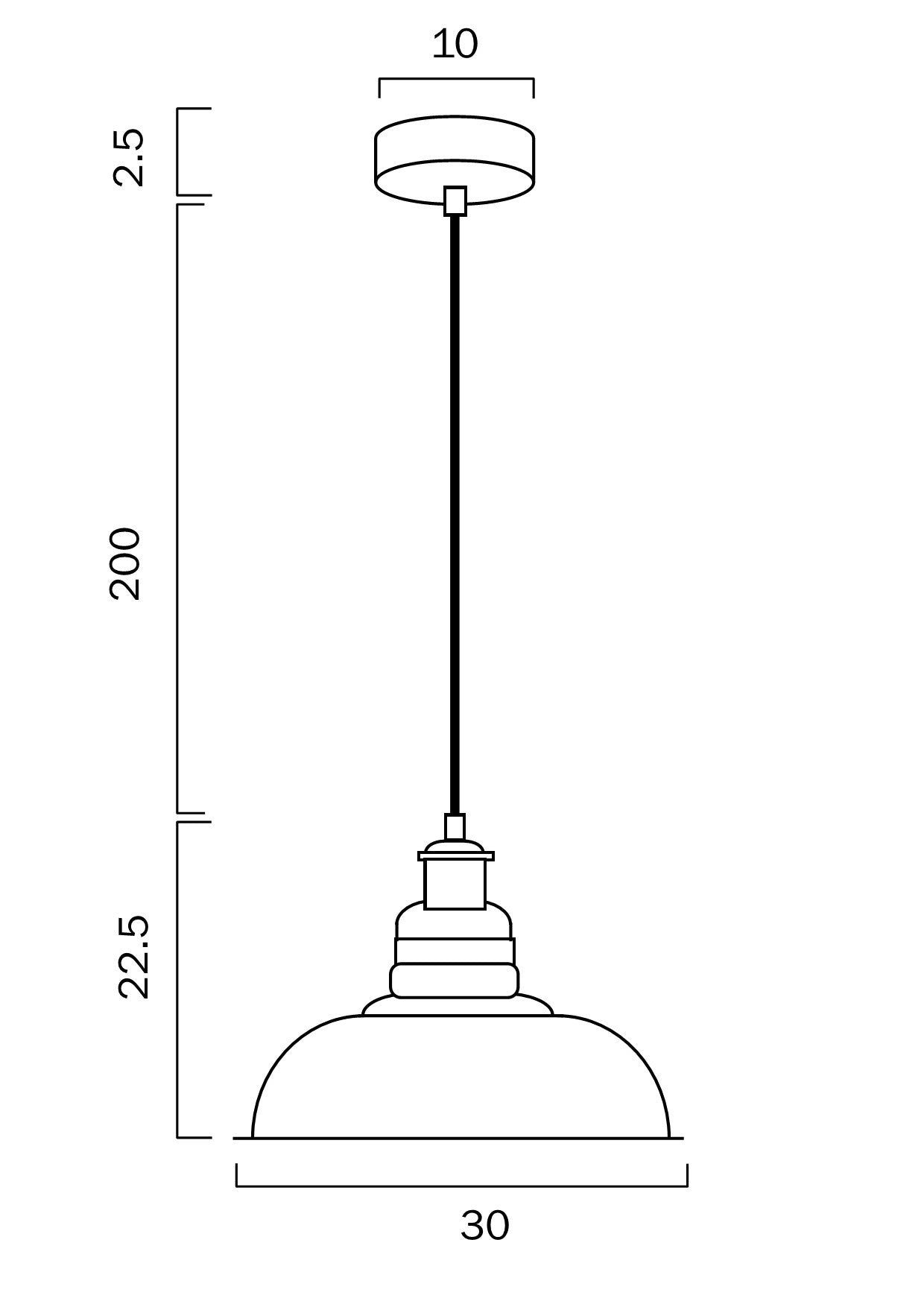 Telbix Hertel 30 Pendant - Black Amber