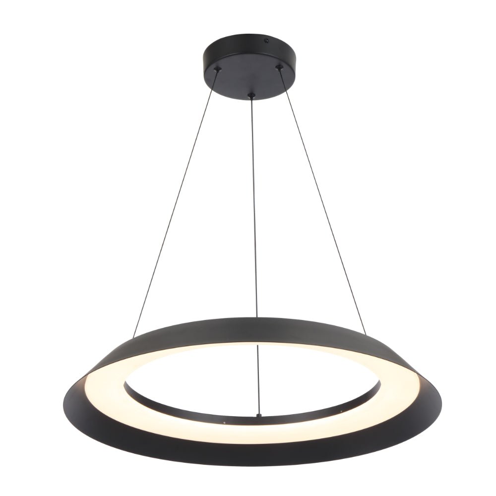 Telbix Hovin Pendant 43CM or 58CM Available in Black or White - Mases LightingTelbix
