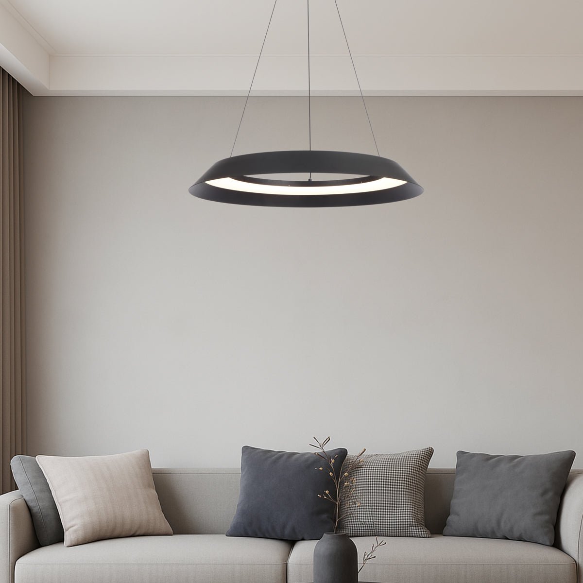 Telbix Hovin Pendant 43CM or 58CM Available in Black or White - Mases LightingTelbix