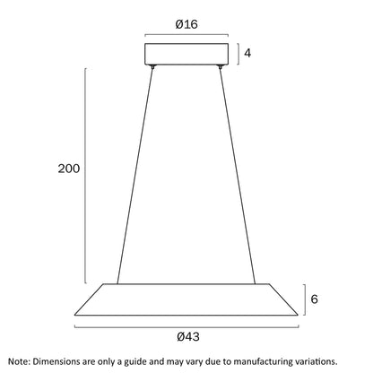 Telbix Hovin Pendant 43CM or 58CM Available in Black or White - Mases LightingTelbix