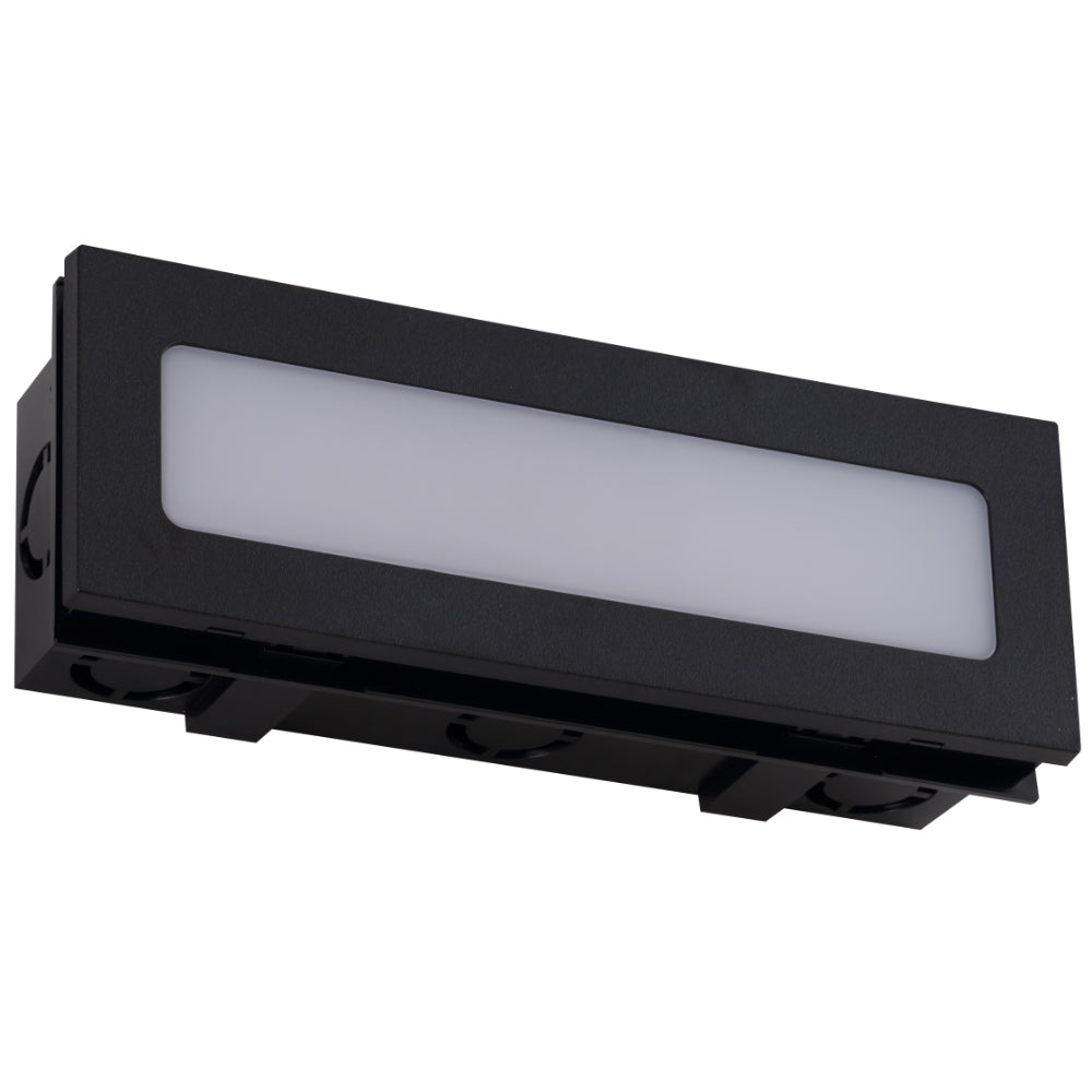 Telbix Ingar 6W LED Opal Brick Light Black / Tri-Colour