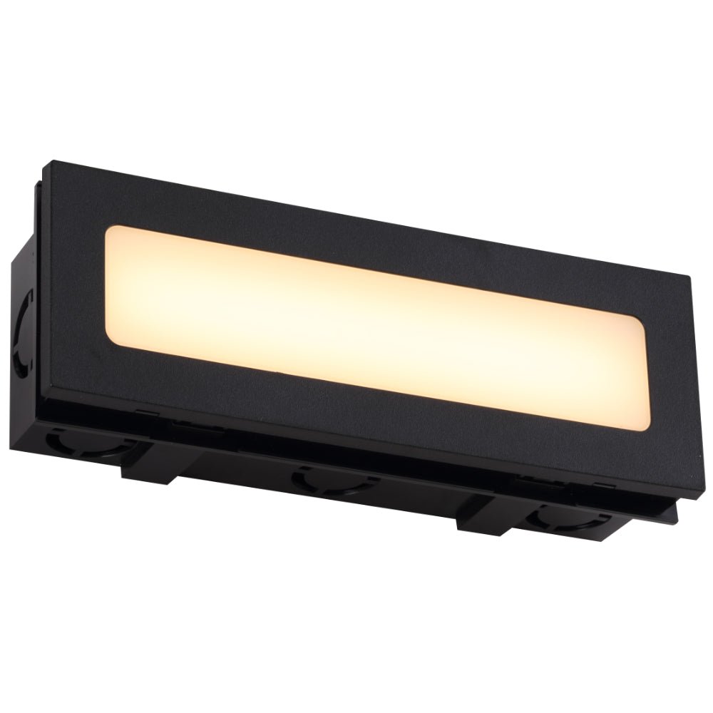 Telbix Ingar 6W LED Opal Brick Light Black / Tri-Colour