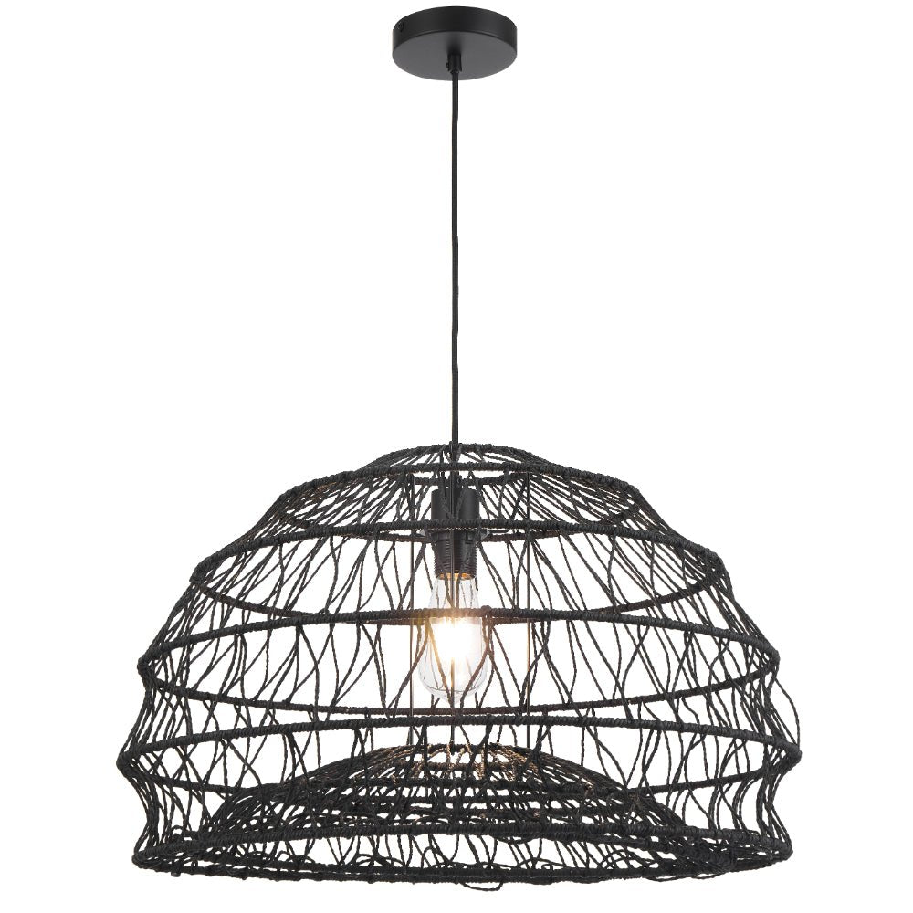 Telbix Ivalo Pendant Light in Black or Natural Colors 45CM 60CM