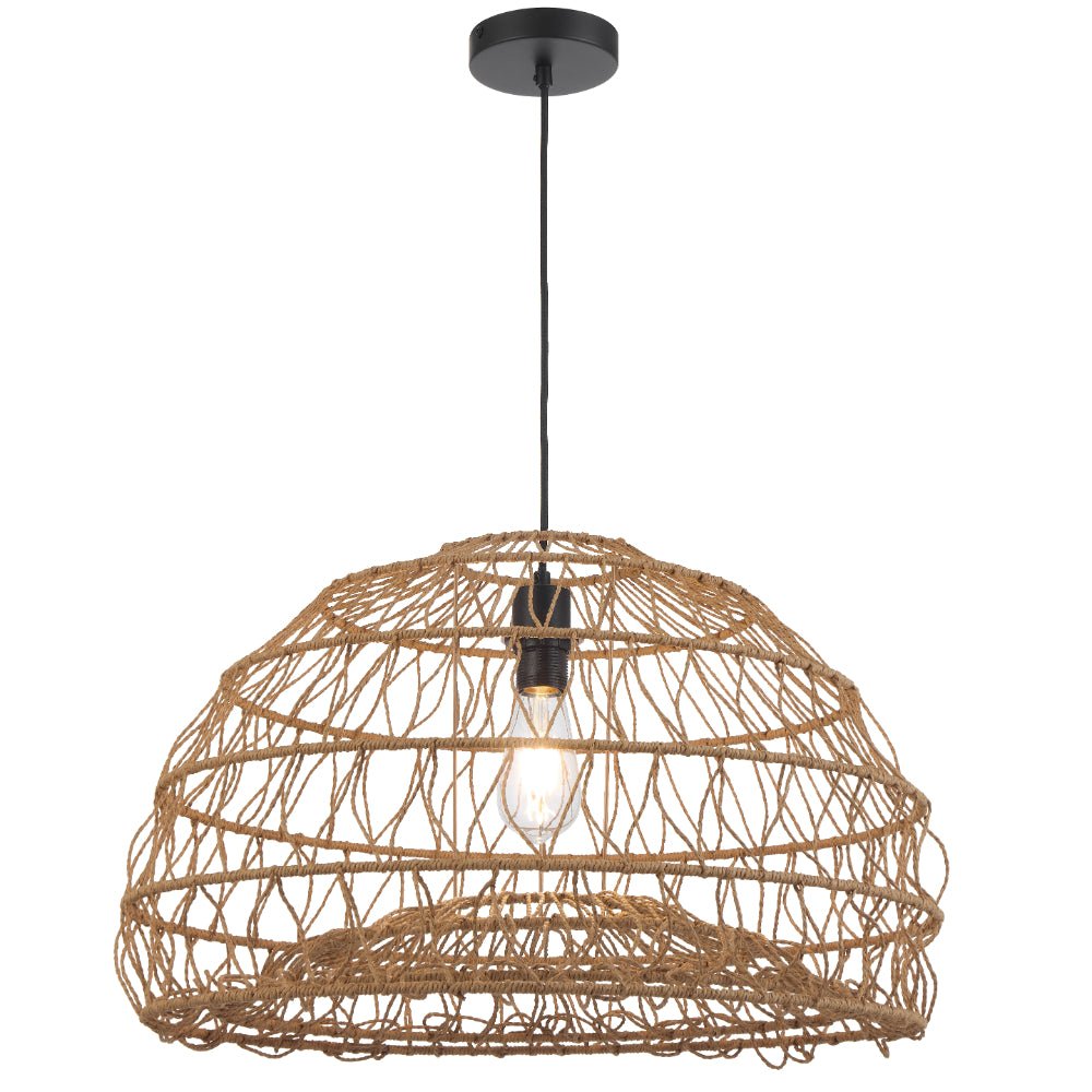 Telbix Ivalo Pendant Light in Black or Natural Colors 45CM 60CM