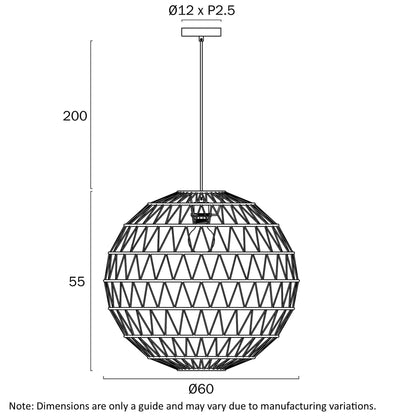 Telbix Ivalo 45 Pendant Light in Black or Natural Colors - Mases LightingTelbix
