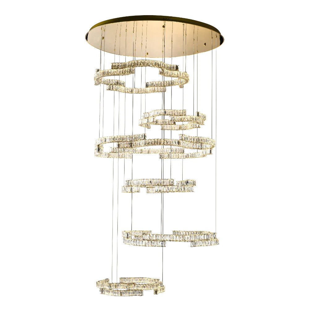 Telbix Jura 6 Tier Crystal Pendant Gold JURA PE6T - GD3C - Mases LightingTelbix