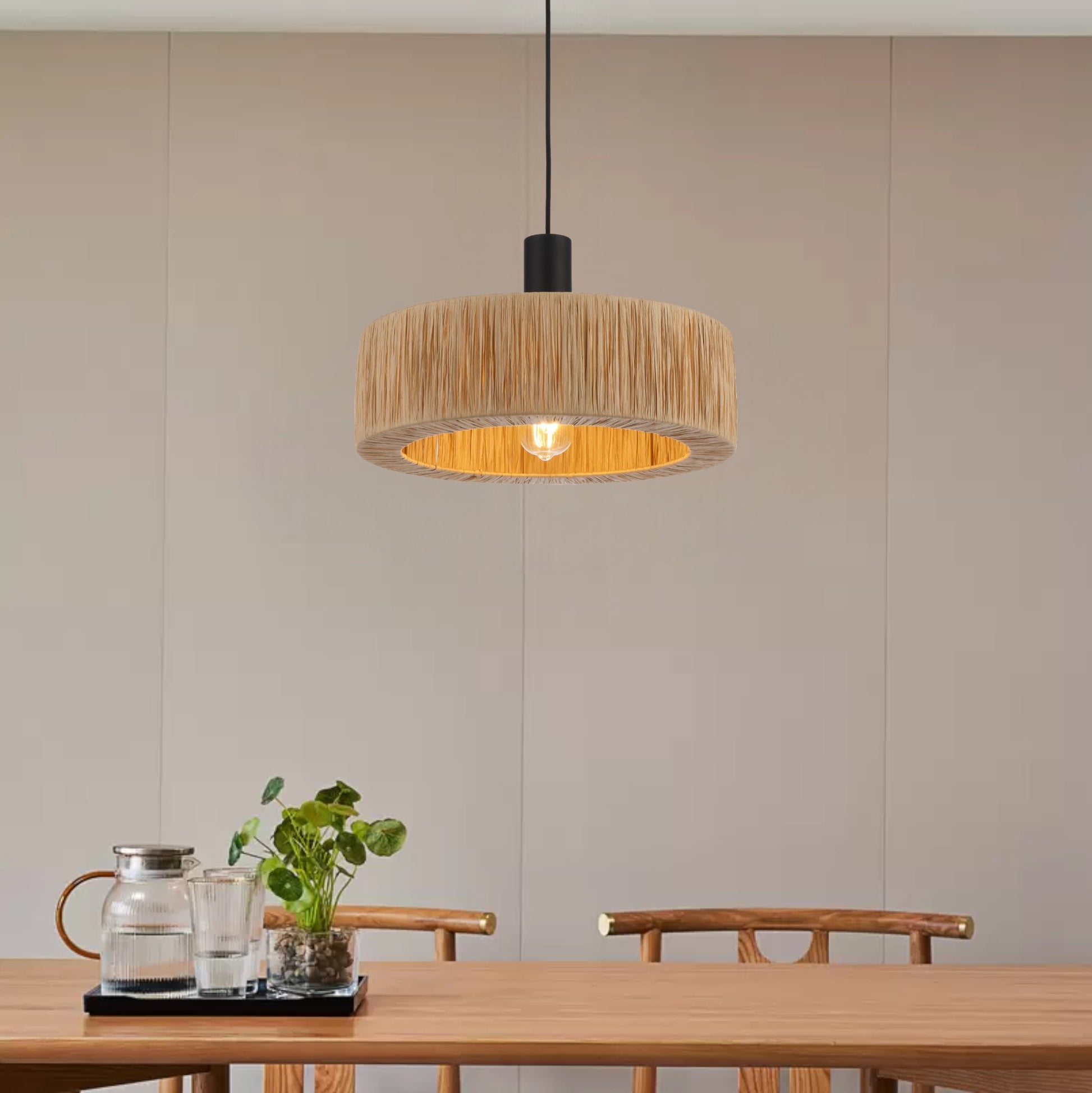 Telbix Katrin 1 Light Pendant KATRIN PE - BKNAT - Mases LightingTelbix