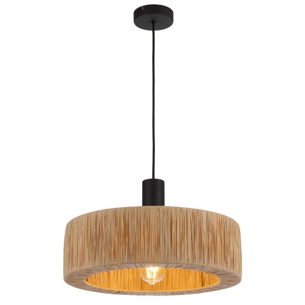 Telbix Katrin 1 Light Pendant KATRIN PE - BKNAT - Mases LightingTelbix
