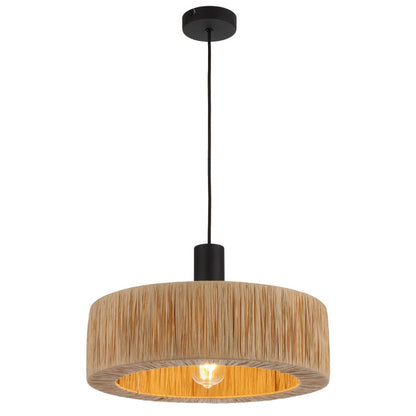 Telbix Katrin 1 Light Pendant KATRIN PE - BKNAT - Mases LightingTelbix