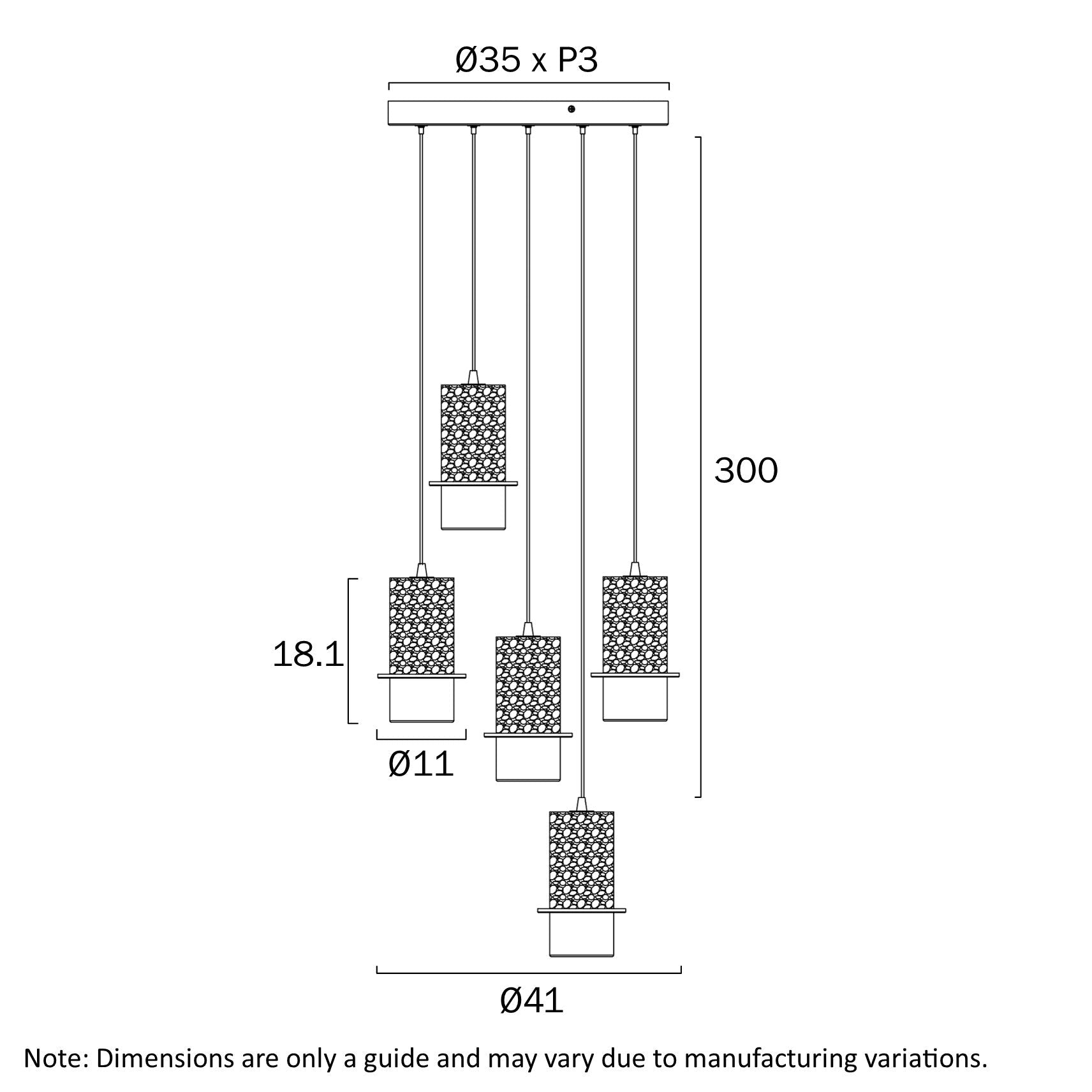 Telbix Kolisa 5 Light Pendant
