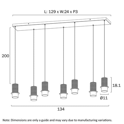 Telbix Kolisa 7 Light Bar Pendant - Mases LightingTelbix